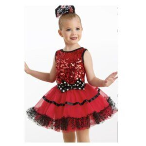 KIDS Weissman Costume "11263 Showtime" Red & Black Size  XSC